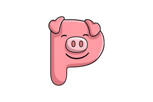 Animal Alphabet Letter P Illustration: A Playful Design Asset