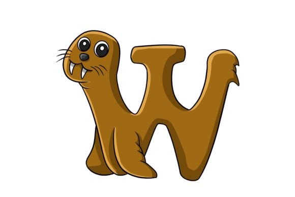 Animal Alphabet Letter W Illustration: A Designer's Playful Asset
