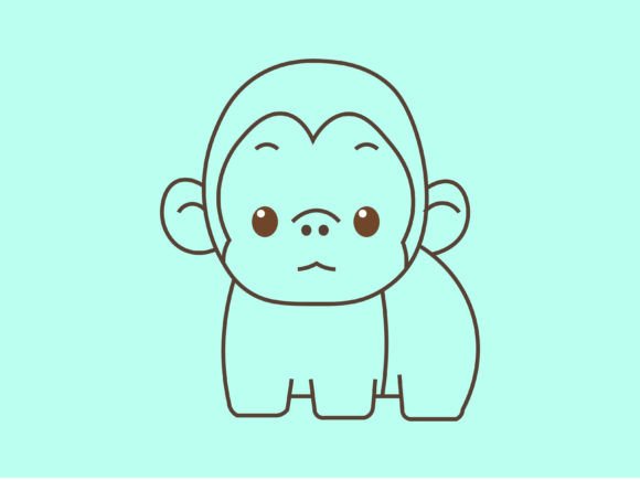 Animal Gorilla Line Background: A Versatile Design Asset