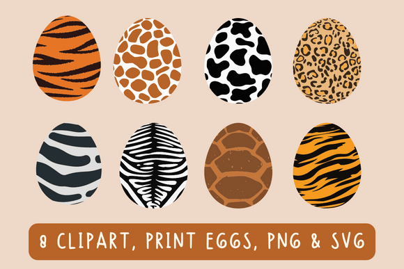 Animal Print Easter Egg & Stripes Egg: Bold Design Assets