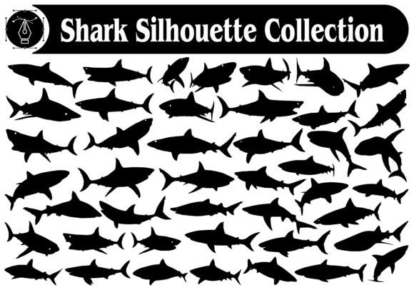 Animal Shark Silhouette Vector Bundle: Bold Design Assets