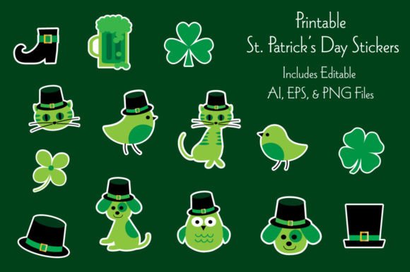 Charming Saint Patrick's Day Cute Animal Stickers for Every Project