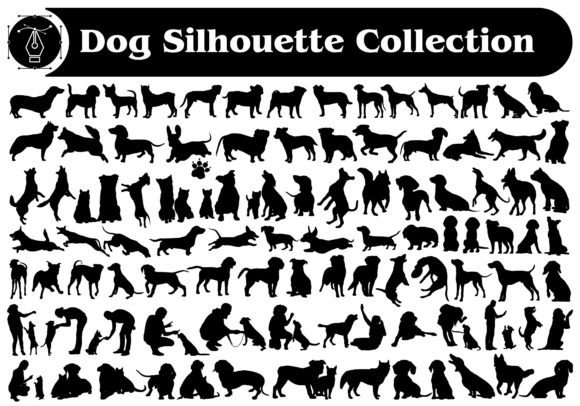 Different Animal Dogs Silhouette Bundle: A Designer's Go-To Asset