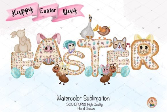 Easter Alphabet Animal Clipart: Bunny Font & Cute Designs