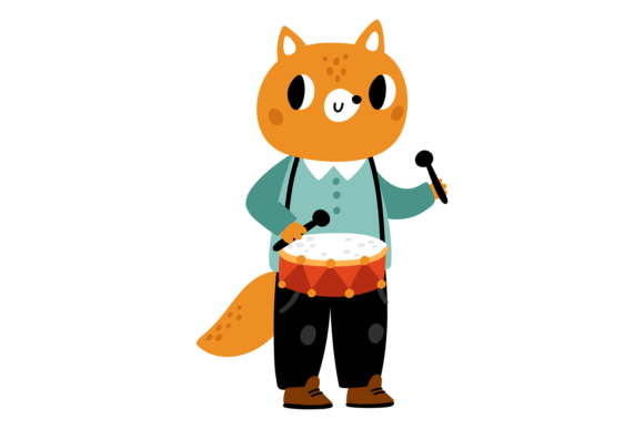 Fox Musician Character. Cute Animal. Fai: A Whimsical Typeface for Creative Brands