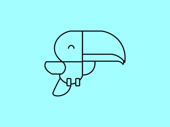 Kawaii Animal Bird Line Background: Charming Design for Every Project