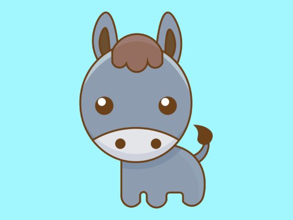 Kawaii Animal Donkey Illustrations: A Designer's Charming Asset
