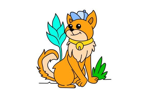 The Fox Animal Sits Wearing a Hat: A Creative Design Asset